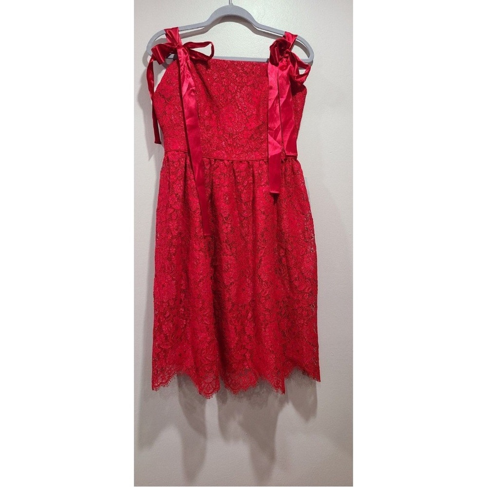 Gal Meets Glam Red Lace Formal Dress